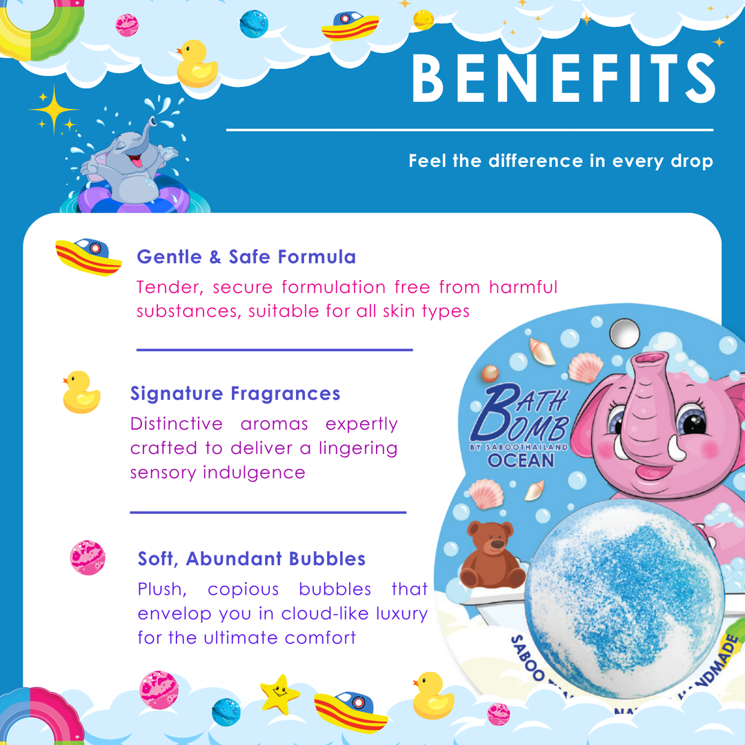 Bubble Bath Bomb - Elephant Package - 150g - Ocean