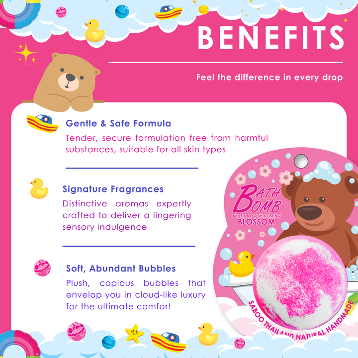 Bubble Bath Bomb - Bear Package - 150g - Blossom