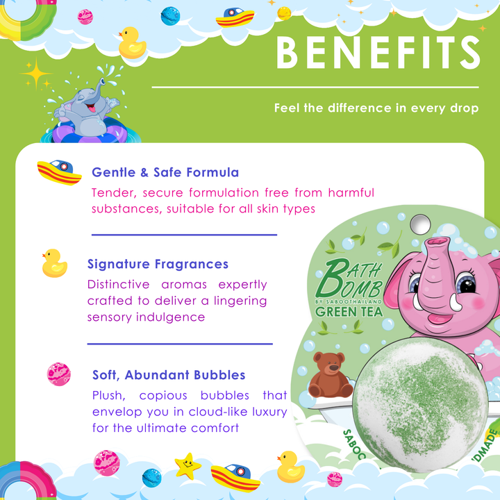 Bubble Bath Bomb - Elephant Package - 150g - Green Tea