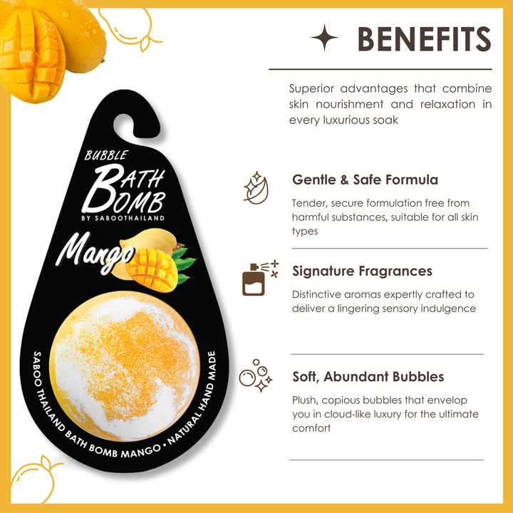 Bubble Bath Bomb - Black Package - 150g - Mango