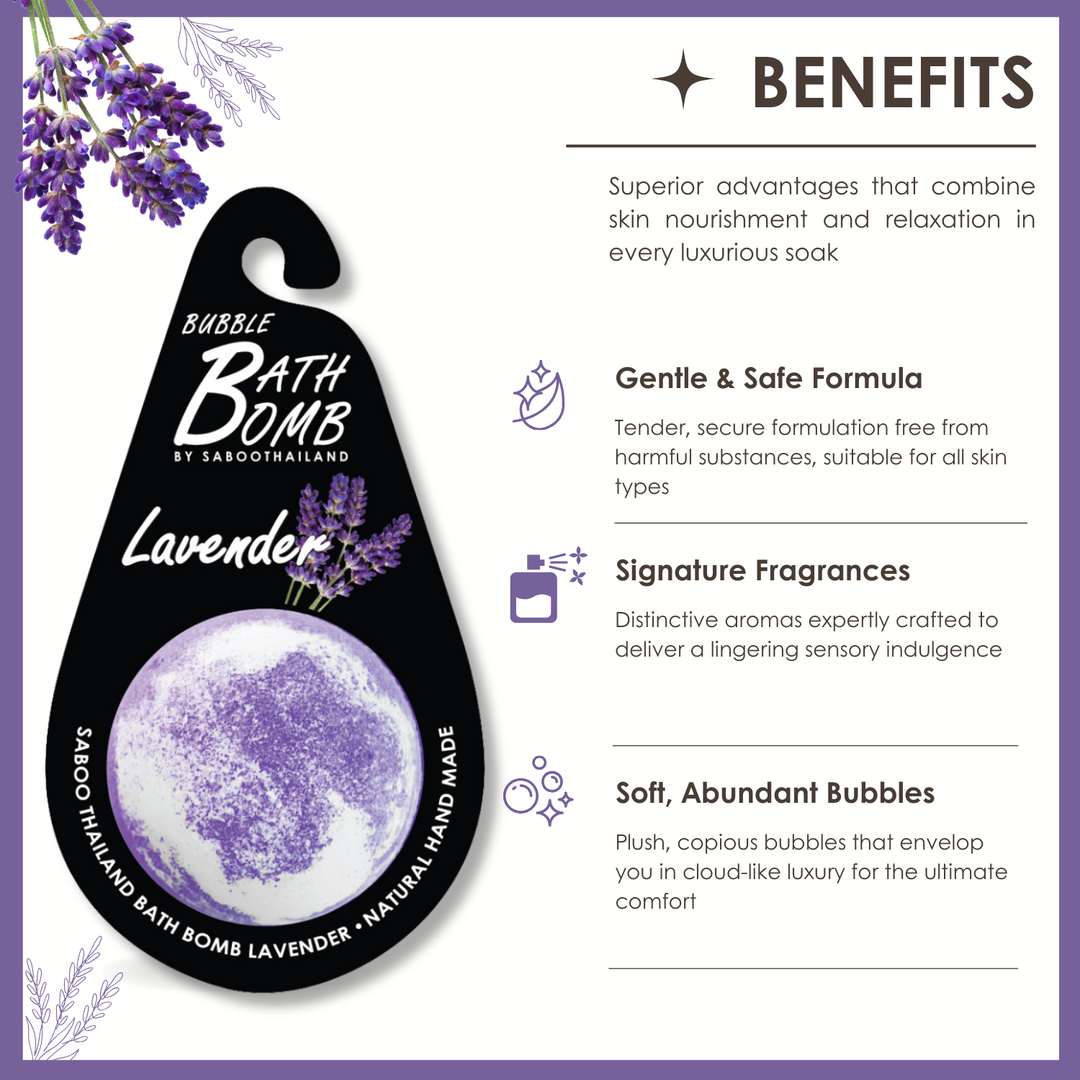 Bubble Bath Bomb - Black Package - 150g - Lavender