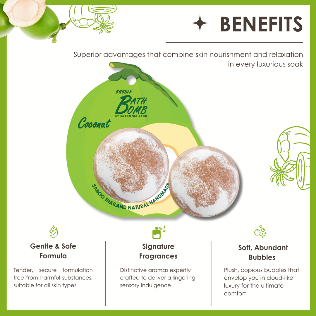 Bubble Bath Bomb - Fruit Package - 150g - Coconut Green