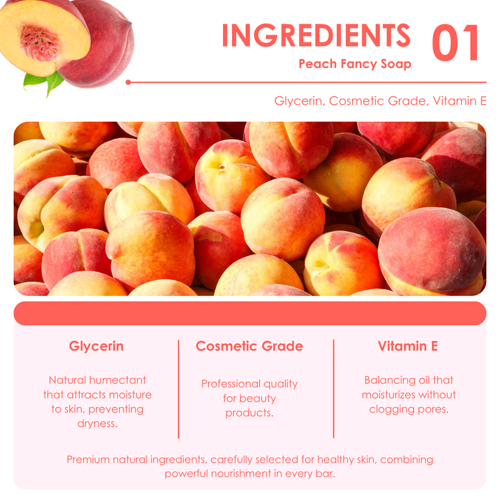 Natural Fancy Soap - 100g - Peach