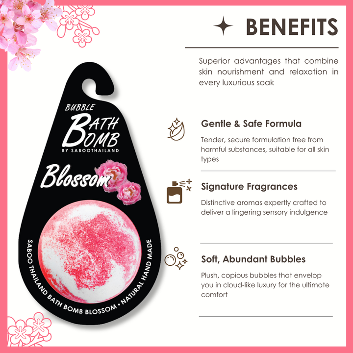 Bubble Bath Bomb - Black Package - 150g - Blossom