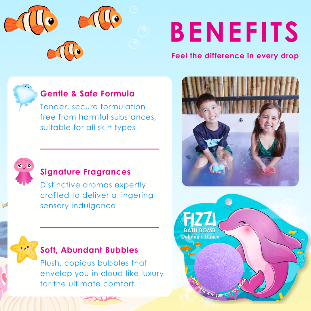 Fizzy Bath Bomb - Sea Animal Package - 100g - Dolphin's Dance