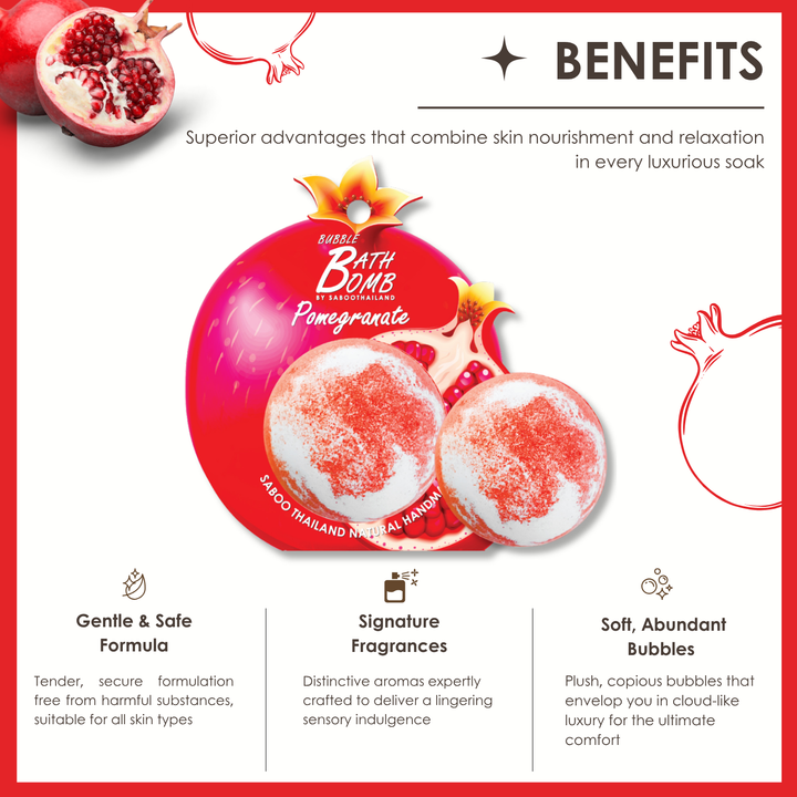 Bubble Bath Bomb - Fruit Package - 150g - Pomegranate