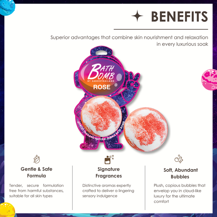 Bubble Bath Bomb - Space Package - 150g - Rose