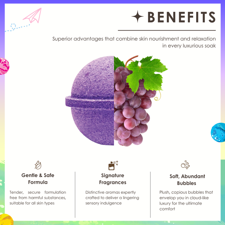 Bubble Bath Bomb - 4PCS Package - 150g - Grape