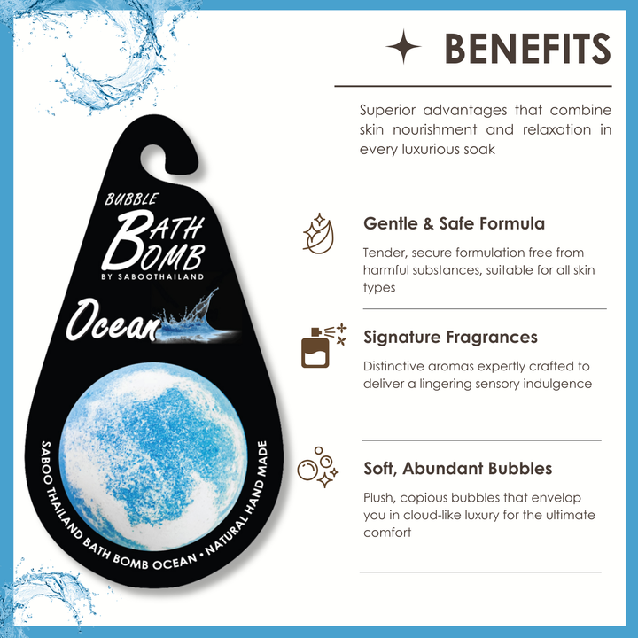 Bubble Bath Bomb - Black Package - 150g - Ocean