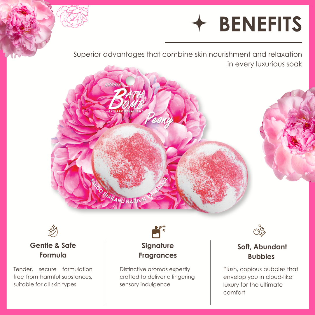 Bubble Bath Bomb - Flower Package - 150g - Peony