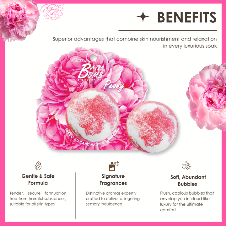 Bubble Bath Bomb - Flower Package - 150g - Peony
