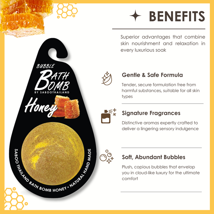 Bubble Bath Bomb - Black Package - 150g - Honey