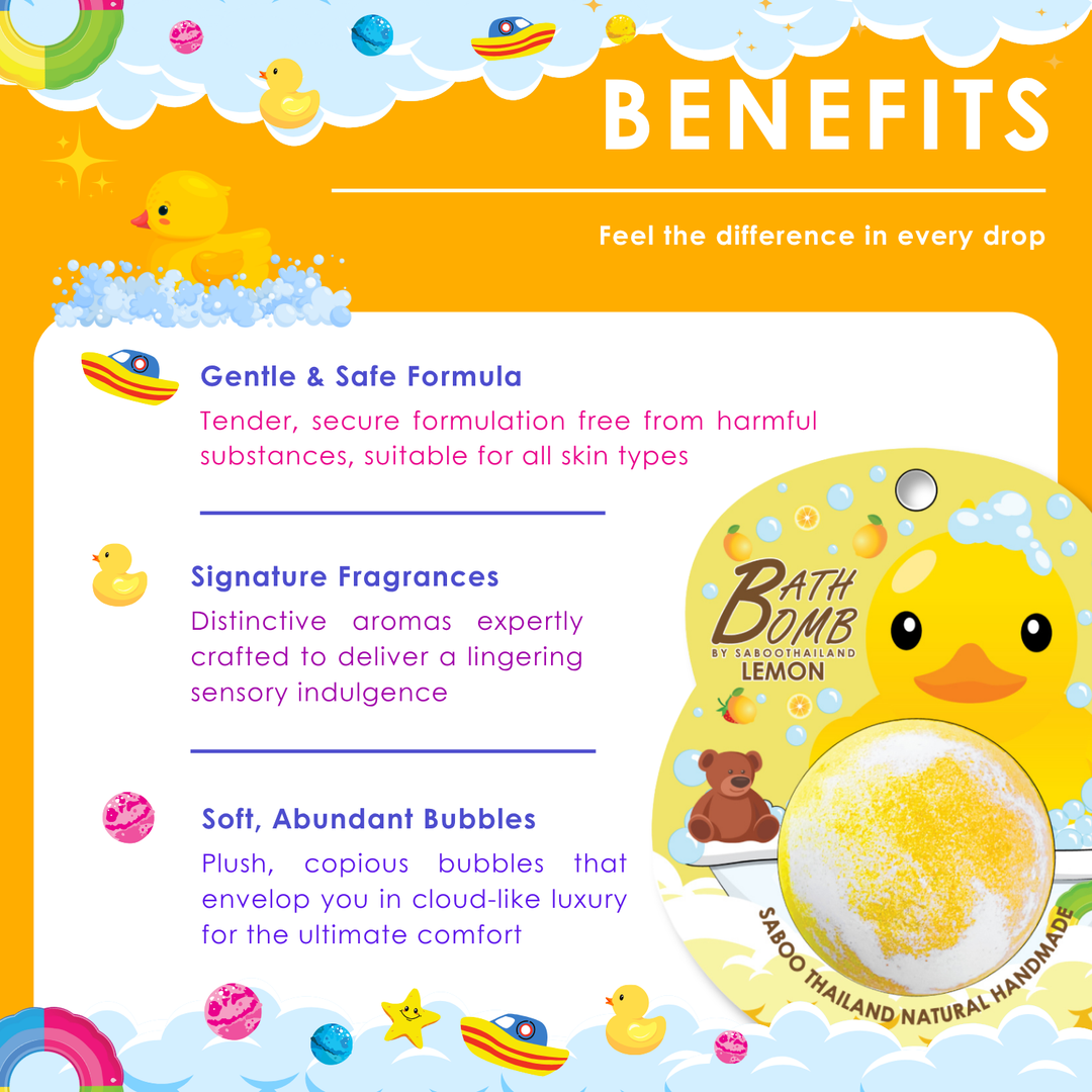 Bubble Bath Bomb - Duck Package - 150g - Lemon