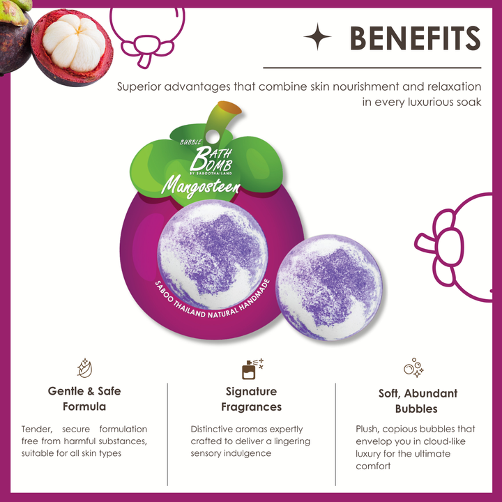 Bubble Bath Bomb - Fruit Package - 150g - Mangosteen