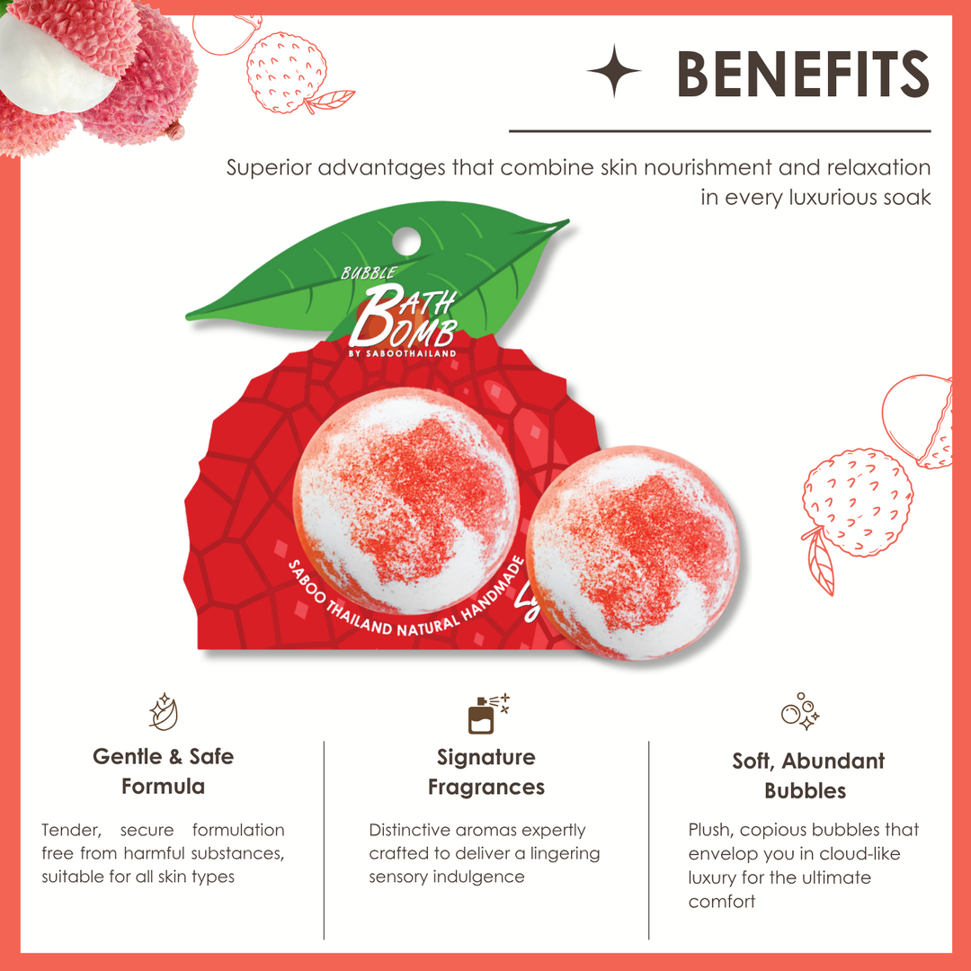 Bubble Bath Bomb - Fruit Package - 150g - Lychee