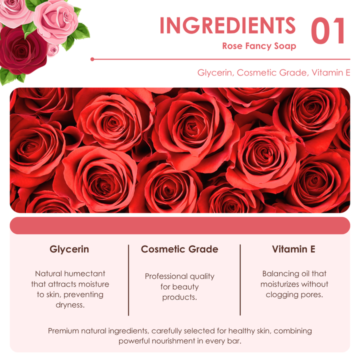 Natural Fancy Soap - 100g - Rose