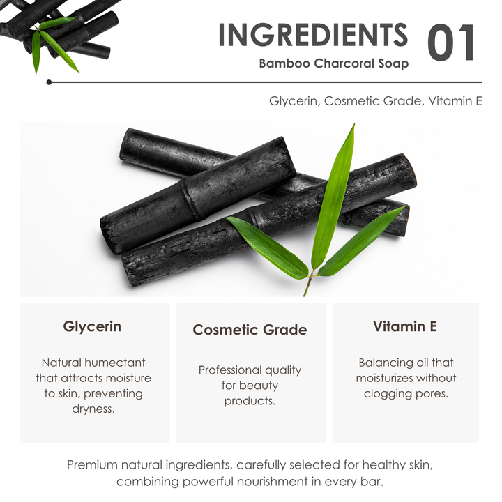 Premium Soap - Black Box Package - 100g - Bamboo Charcoal