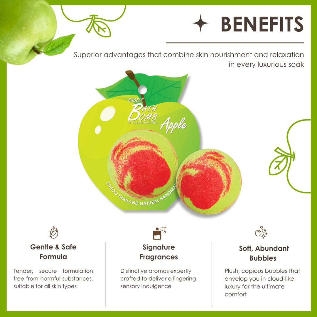 Bubble Bath Bomb - Fruit Package - 150g - Apple Green