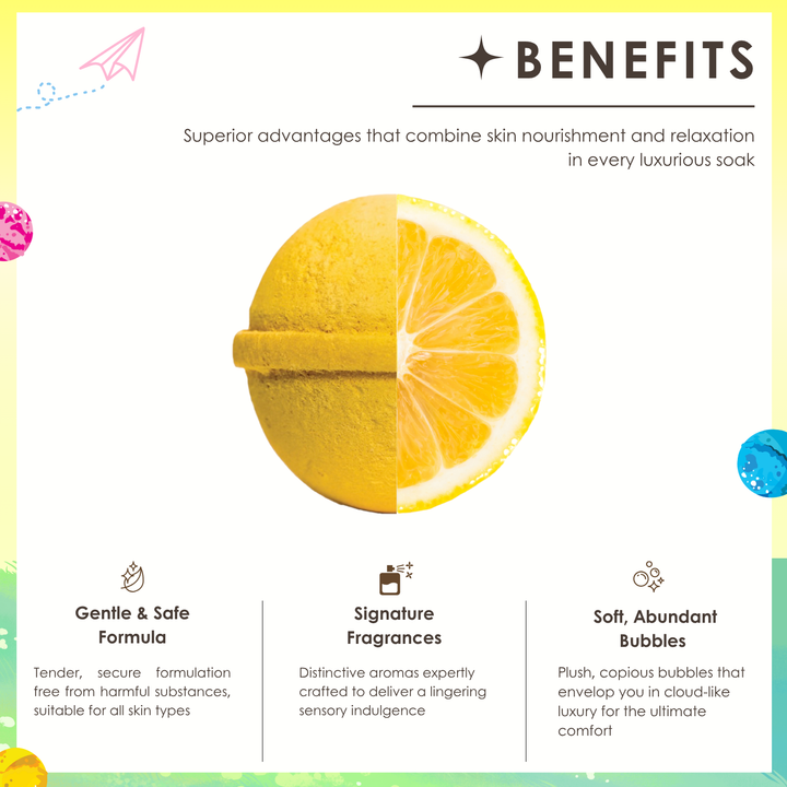 Bubble Bath Bomb - 4PCS Package - 150g - Lemon