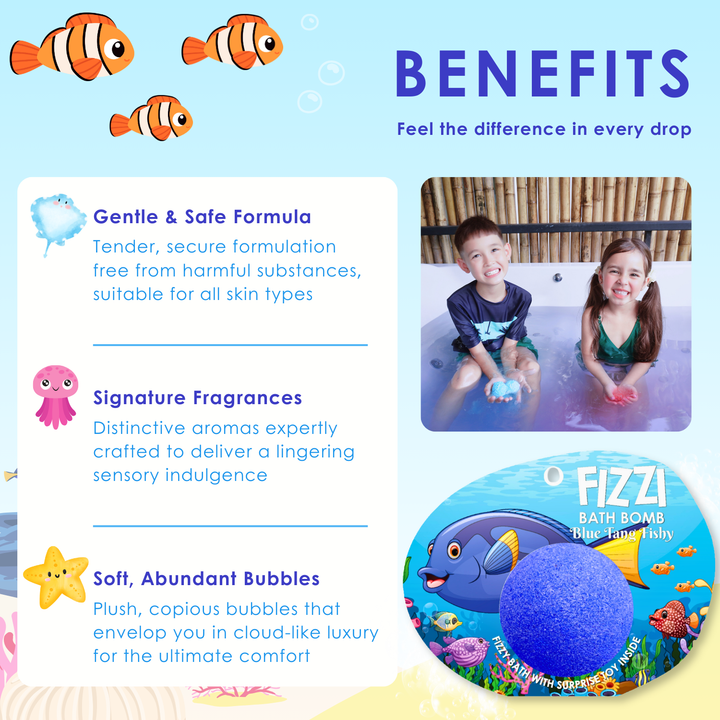 Fizzy Bath Bomb - Sea Animal Package - 100g - Blue Tang Fishy