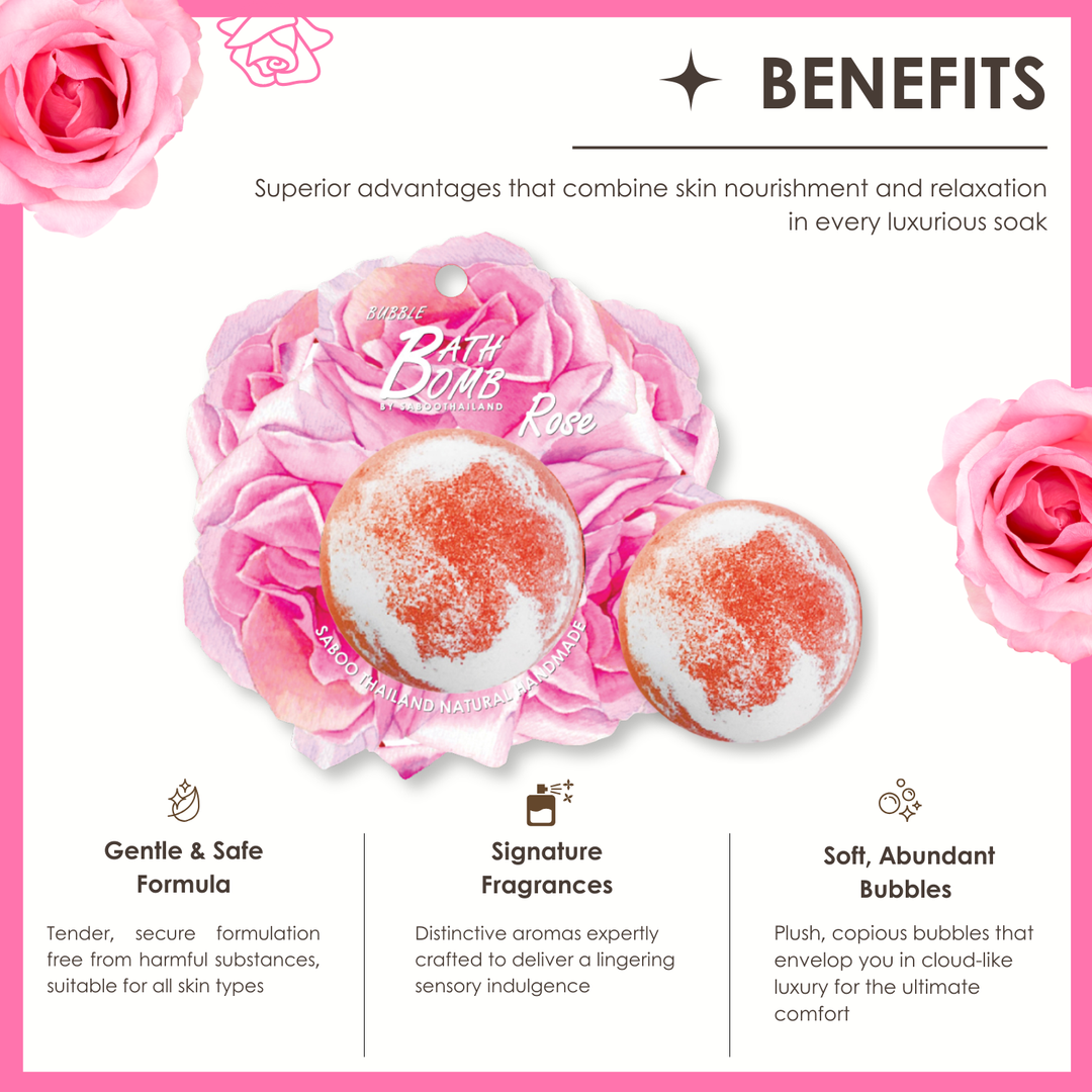 Bubble Bath Bomb - Flower Package - 150g - Rose