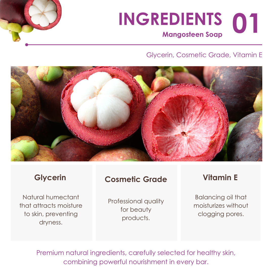 Natural Soap - Square Shape - 100g - Mangosteen