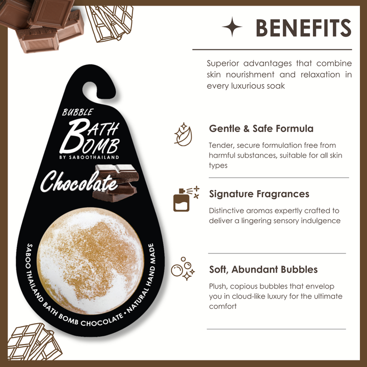 Bubble Bath Bomb - Black Package - 150g - Chocolate