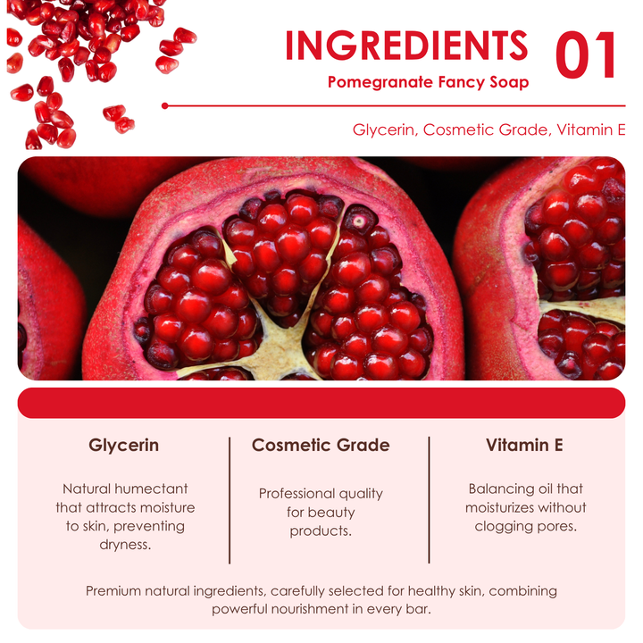 Natural Fancy Soap - Pomegranate