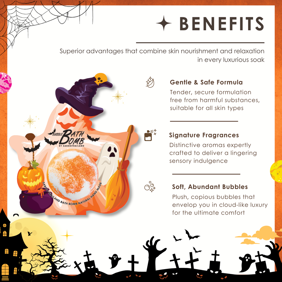 Bubble Bath Bomb - Halloween Package - 150g - Mango