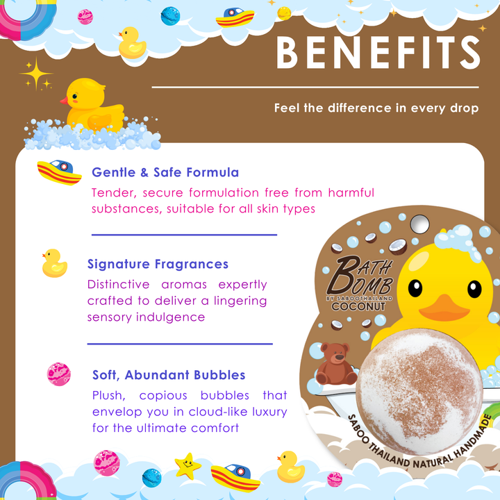 Bubble Bath Bomb - Duck Package - 150g - Coconut