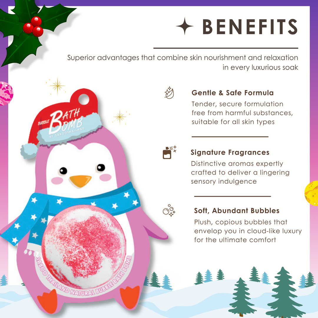 Bubble Bath Bomb - Christmas Penguin - 150g - Blossom