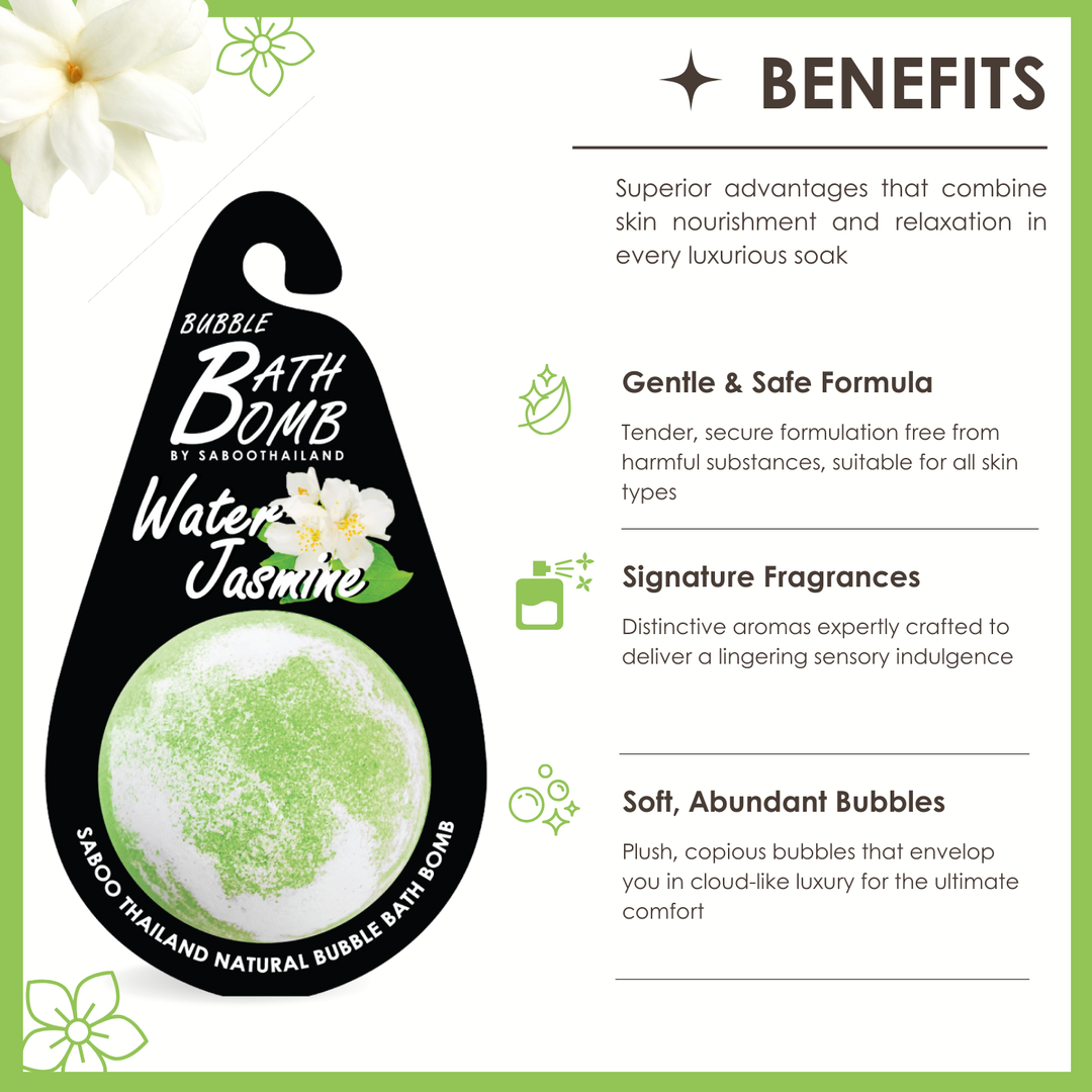Bubble Bath Bomb - Black Package - 150g - Water Jasmine