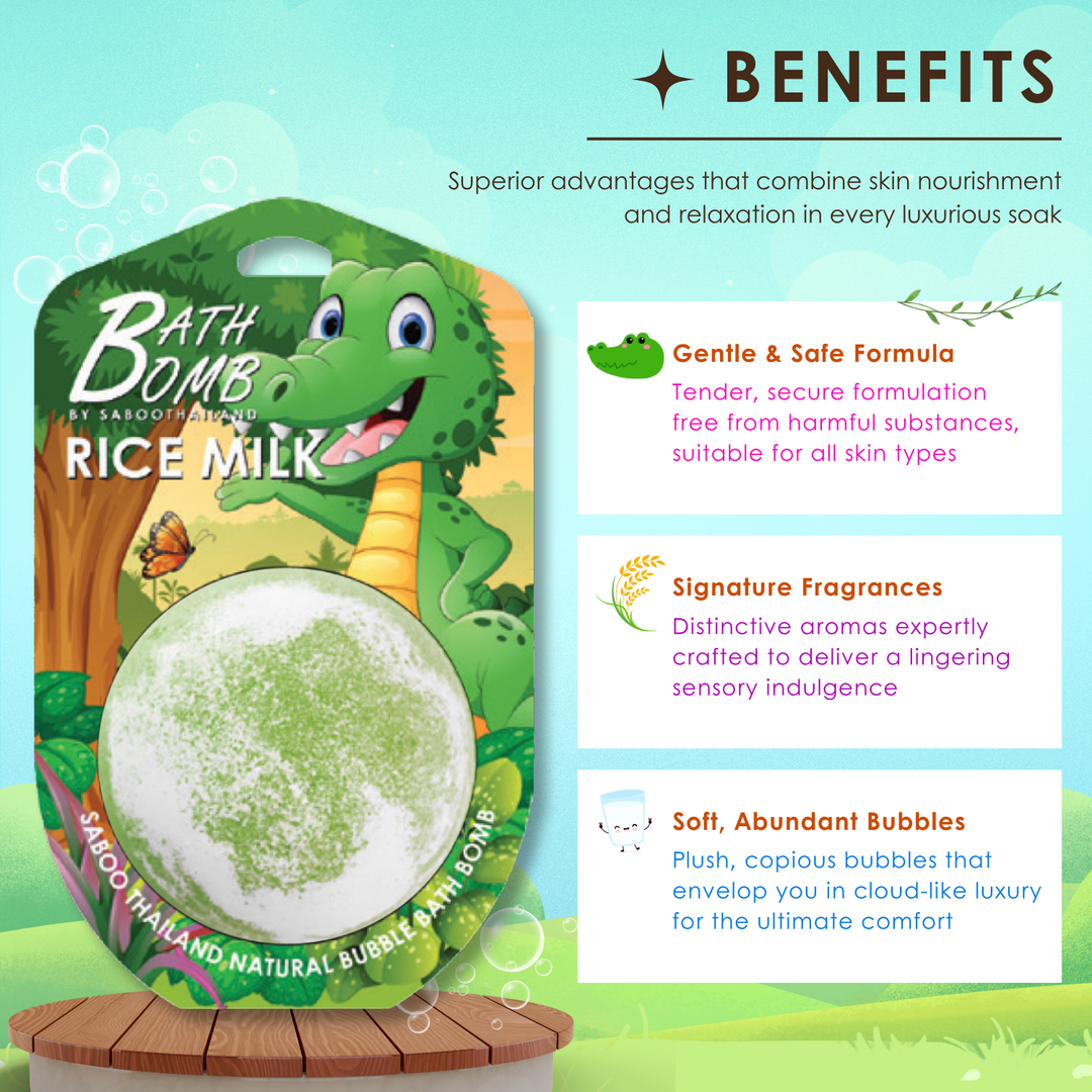 Bubble Bath Bomb - Jungle Package - 150g - Rice Milk