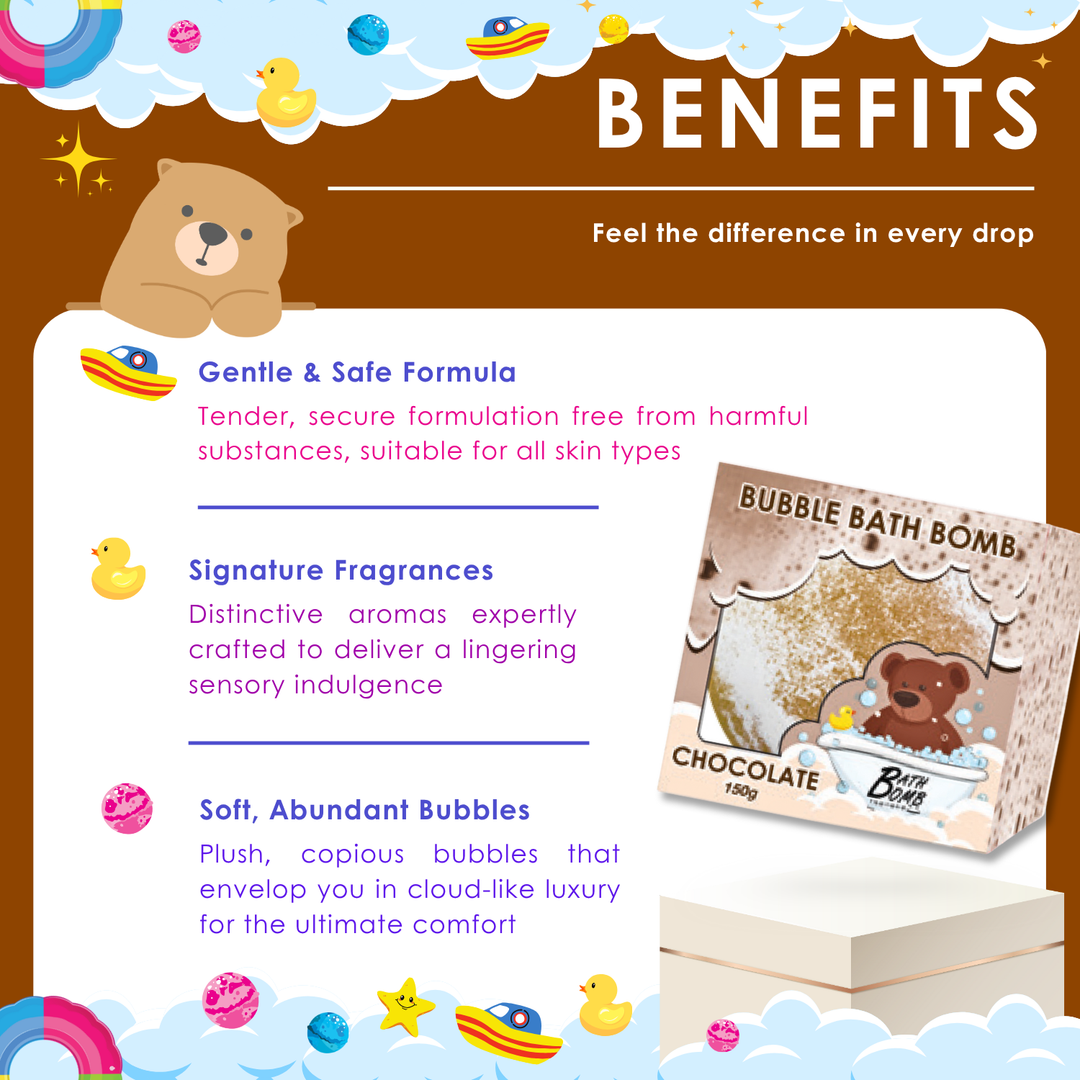 Bubble Bath Bomb - Box Package - 150g - Chocolate