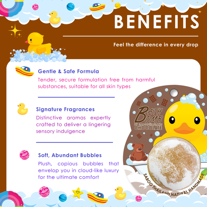 Bubble Bath Bomb - Duck Package - 150g - Chocolate