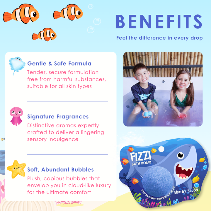 Fizzy Bath Bomb - Sea Animal Package - 100g - Shark's Secret