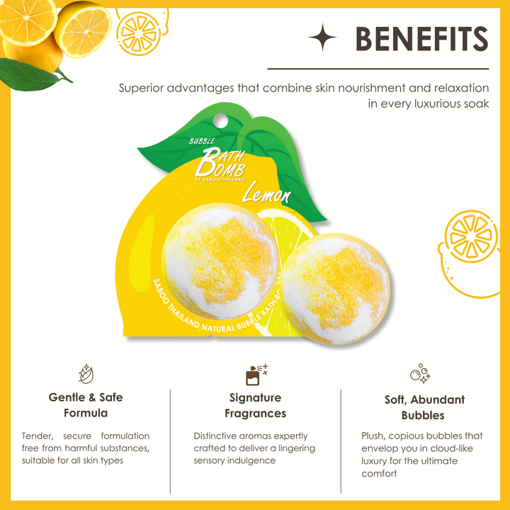 Bubble Bath Bomb - Fruit Package - 150g - Lemon