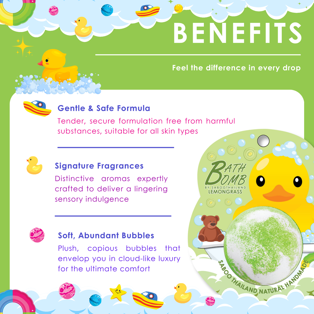 Bubble Bath Bomb - Duck Package - 150g - Lemongrass