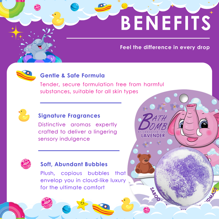Bubble Bath Bomb - Elephant Package - 150g - Lavender