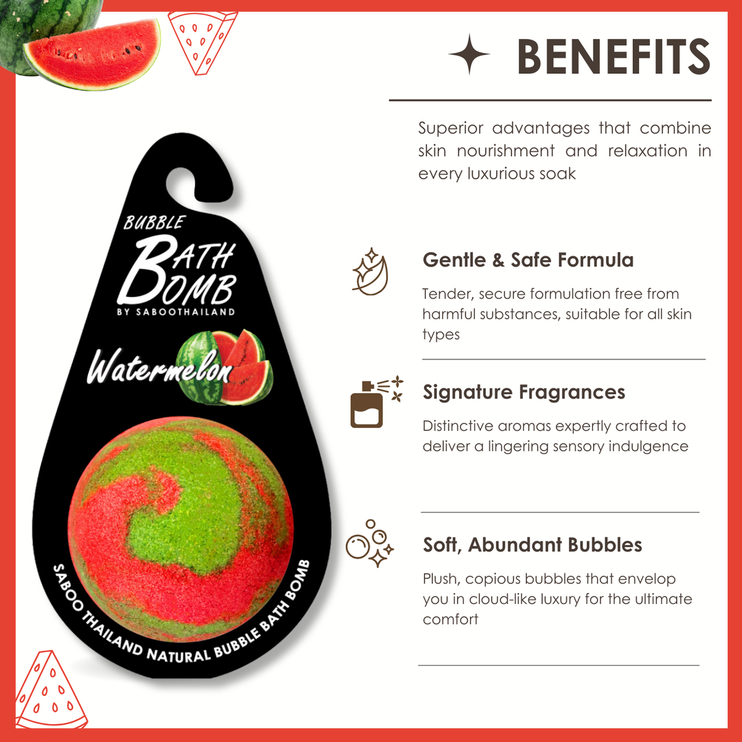 Bubble Bath Bomb - Black Package - 150g - Watermelon