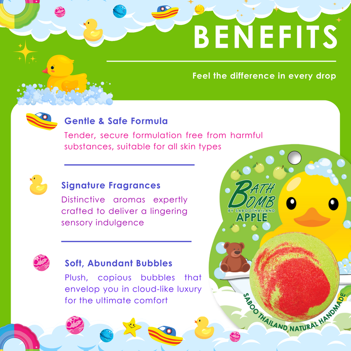 Bubble Bath Bomb - Duck Package - 150g - Apple