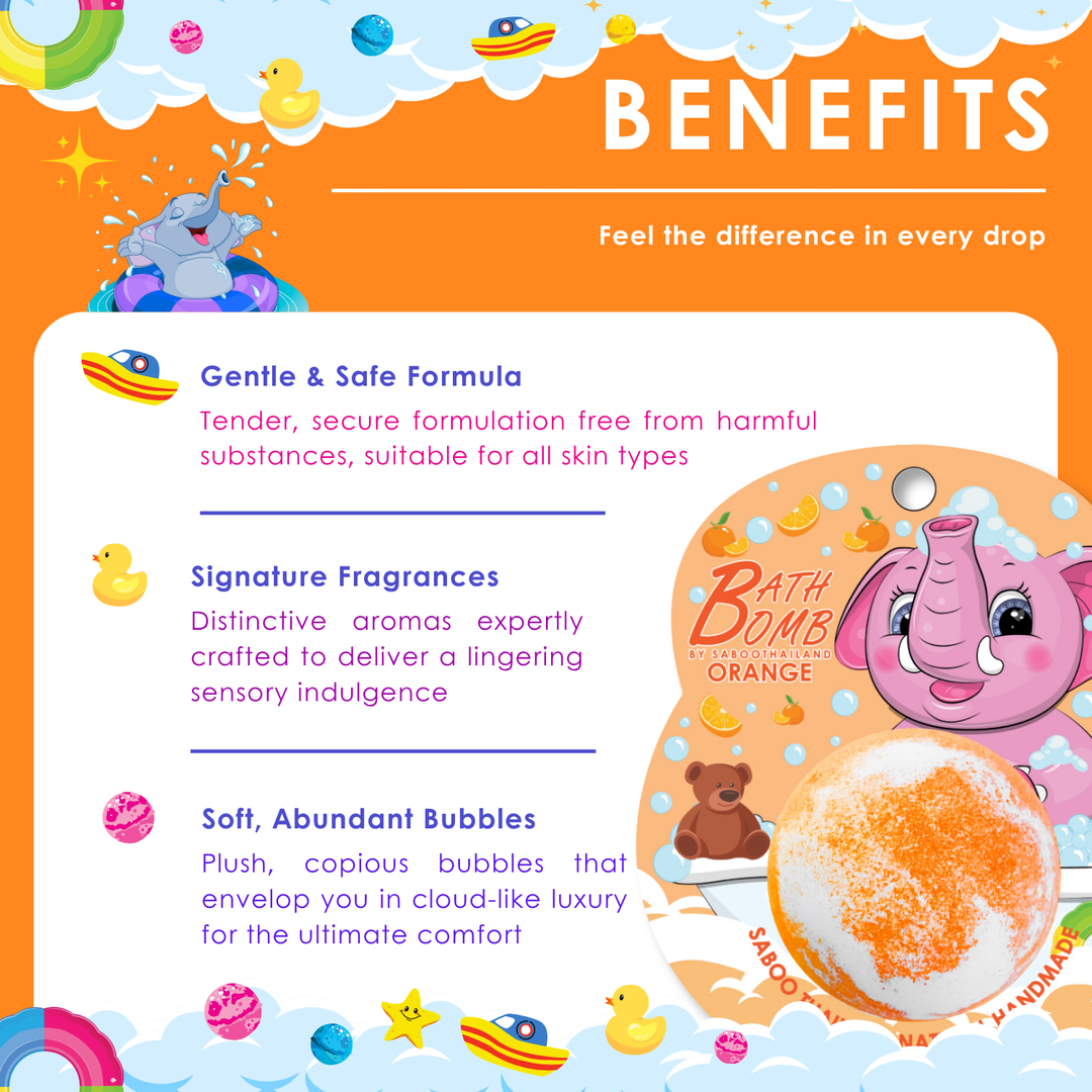 Bubble Bath Bomb - Elephant Package - 150g - Orange