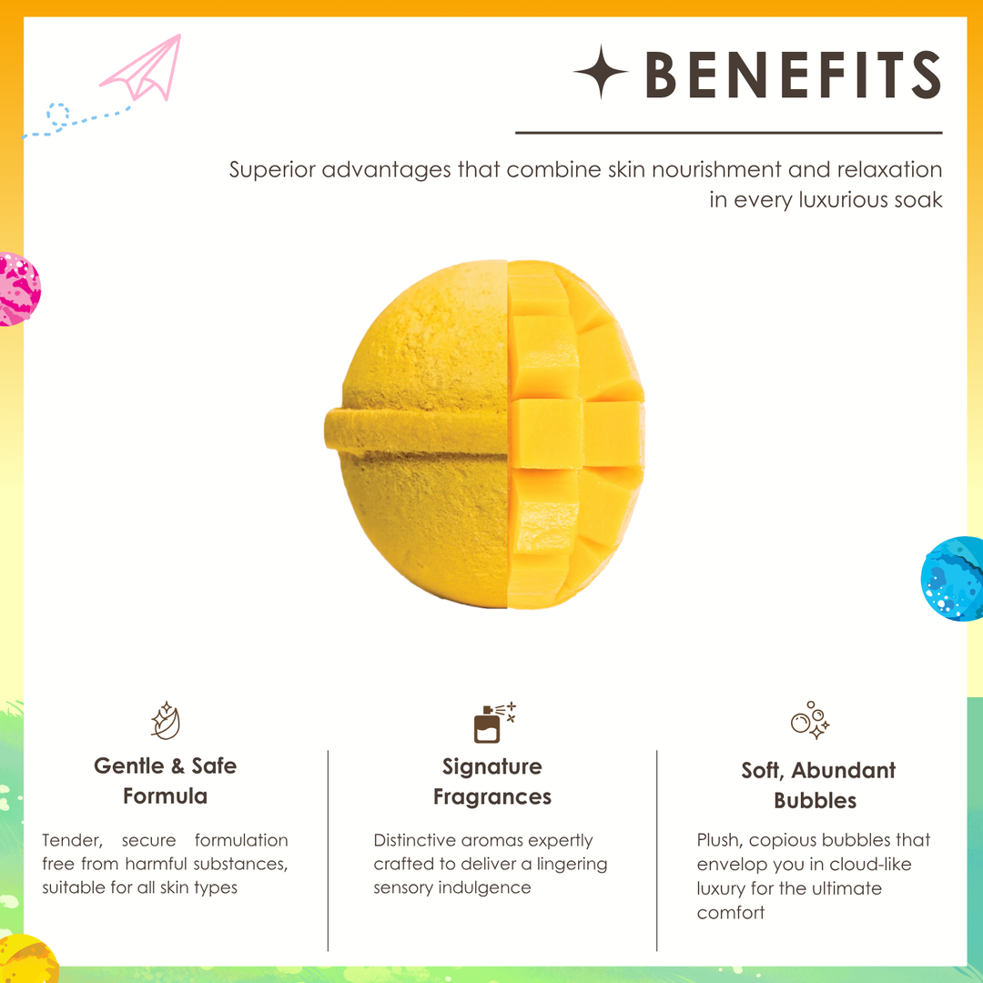 Bubble Bath Bomb - 4PCS Easter Package - 150g - Mango