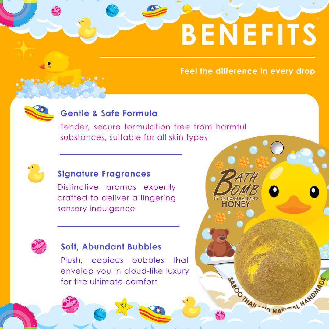 Bubble Bath Bomb - Duck Package - 150g - Honey