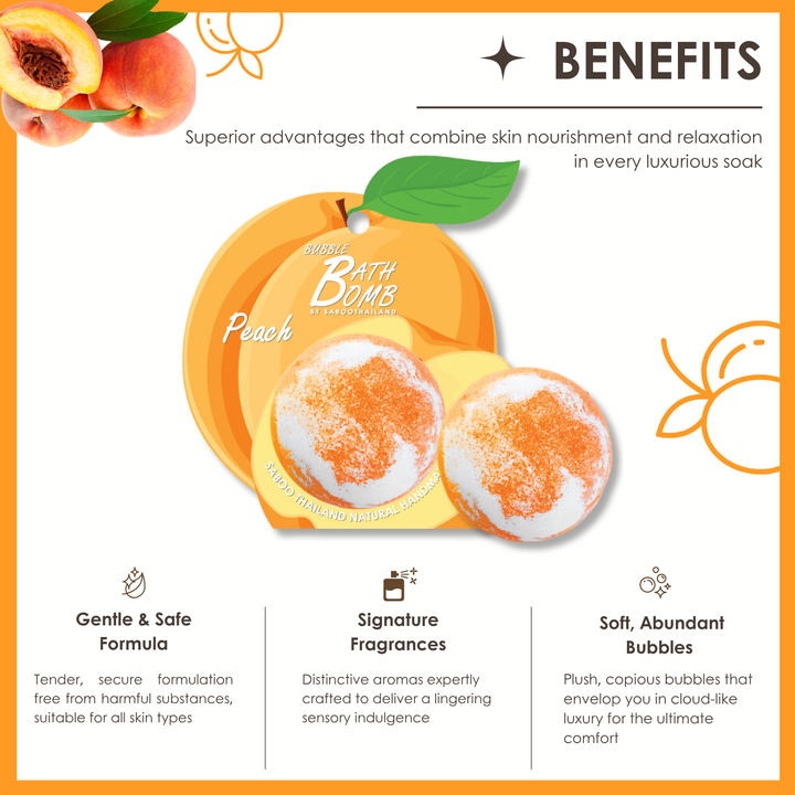 Bubble Bath Bomb - Fruit Package - 150g - Peach