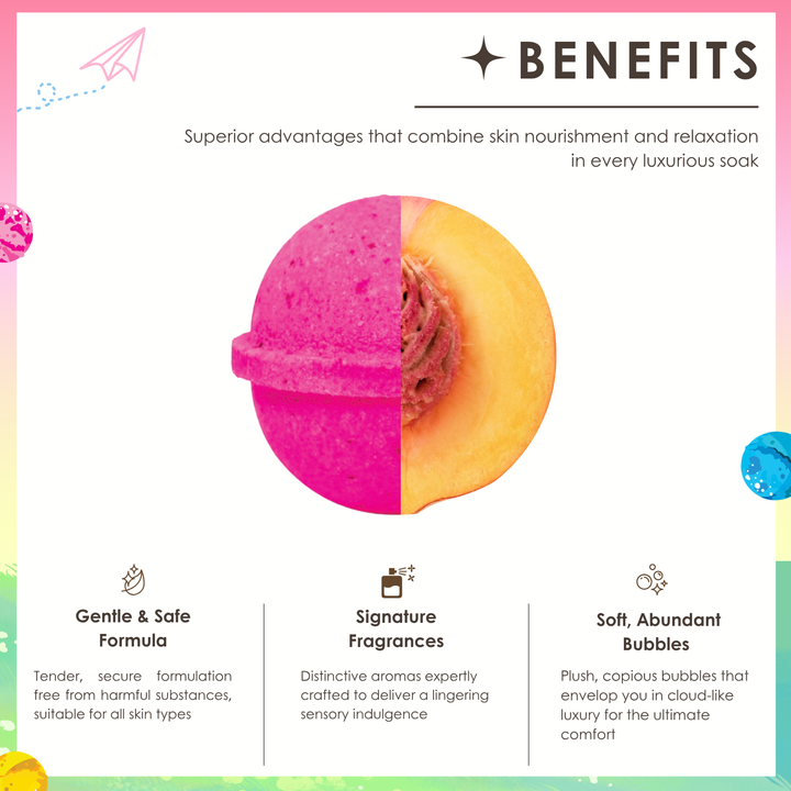 Bubble Bath Bomb - 4PCS Package - 150g - Peach