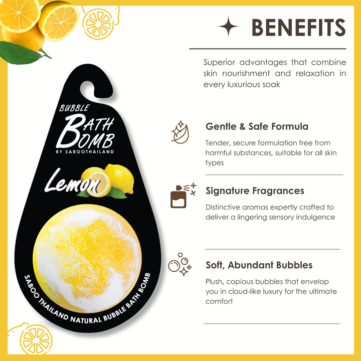 Bubble Bath Bomb - Black Package - 150g - Lemon