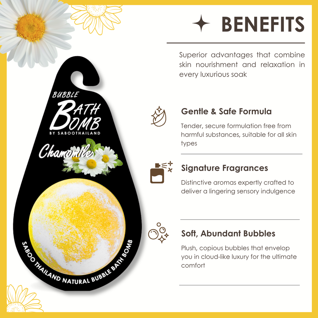 Bubble Bath Bomb - Black Package - 150g - Chamomile