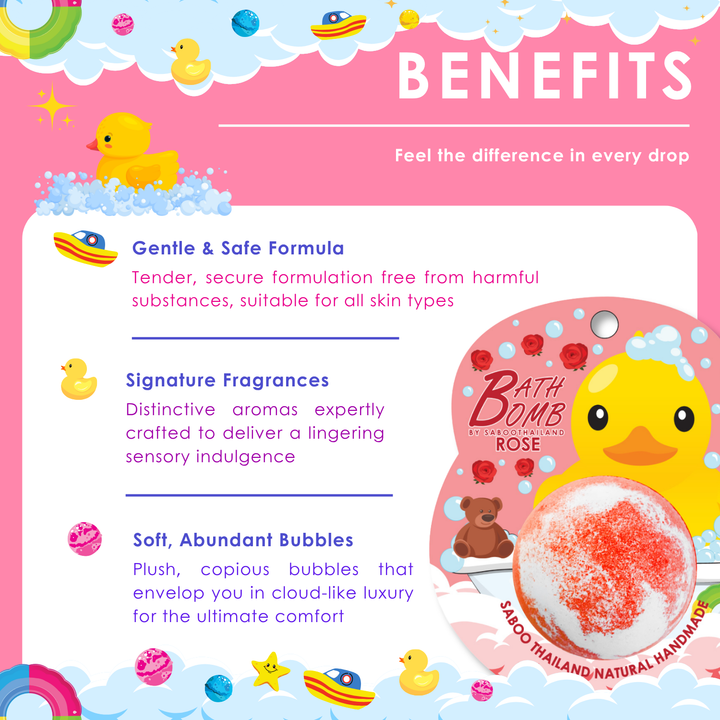 Bubble Bath Bomb - Duck Package - 150g - Rose