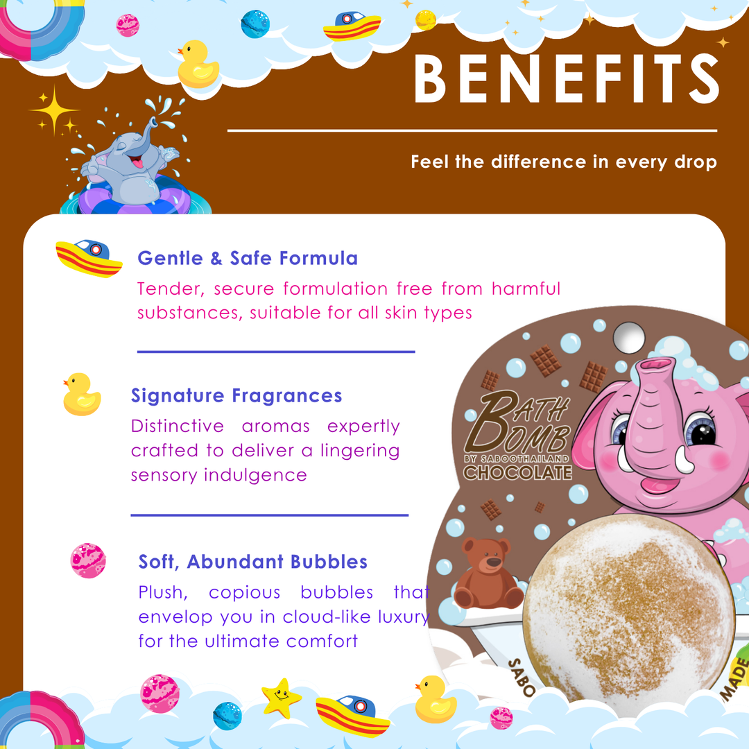 Bubble Bath Bomb - Elephant Package - 150g - Chocolate